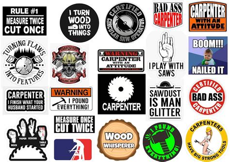 carpenter stickers|21 pcs Carpenter Stickers for Hard Hat, Funny Carpenter Helmet。